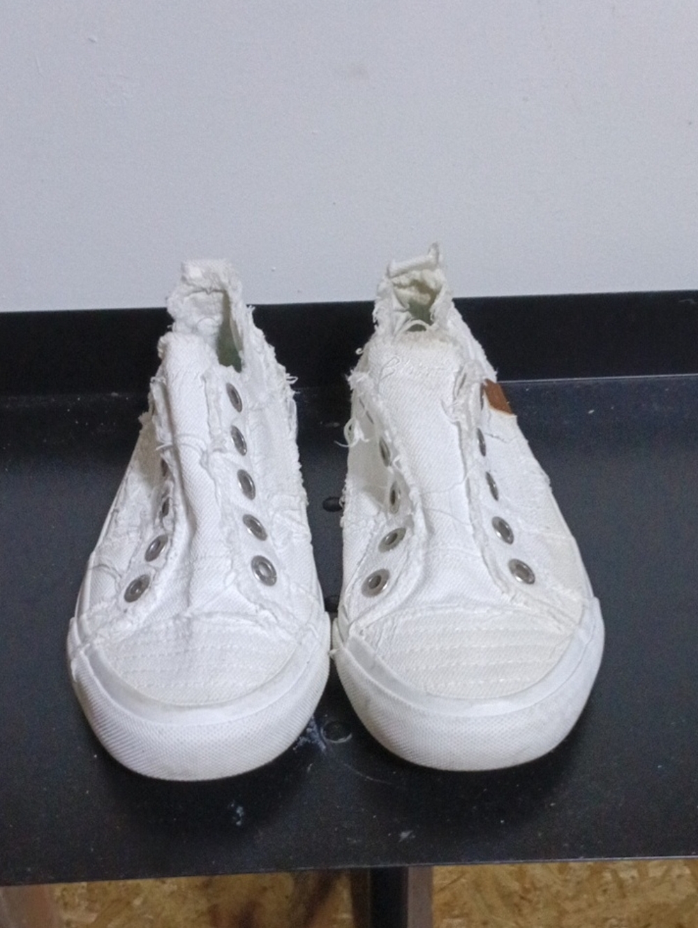 Kids Casual White Canvas Slip-On Sneakers